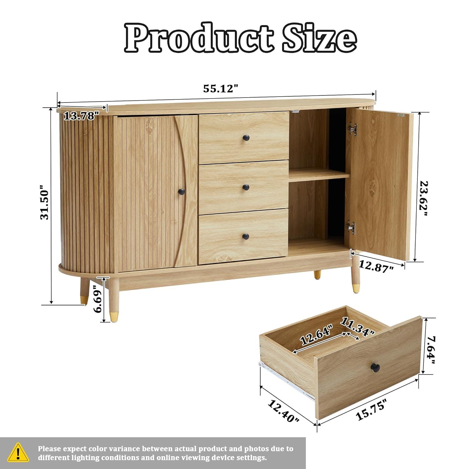 George Oliver Evana 55"Sideboard with 3 Drawer