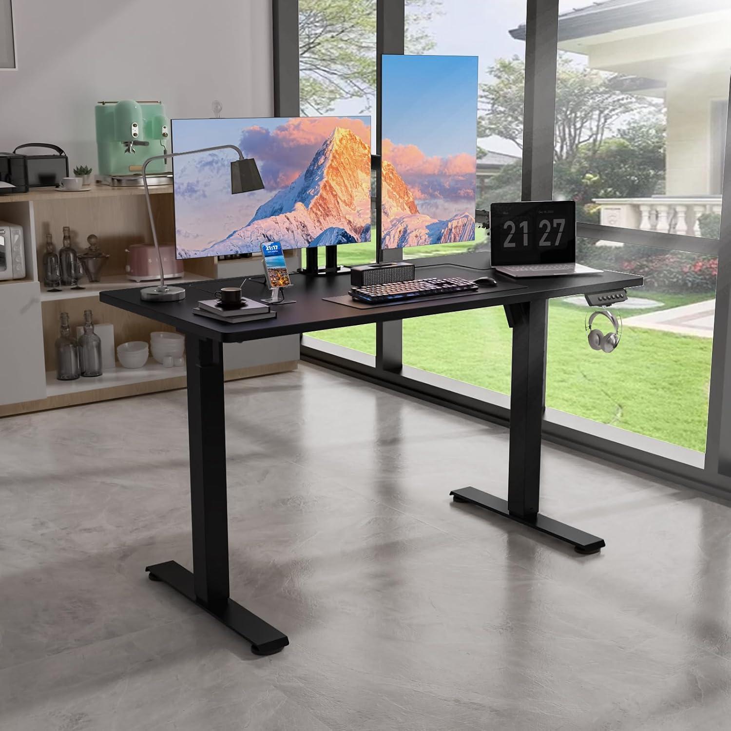 Vivo VIVO 55" x 24" Electric Sit Stand Desk, Height Adjustable Workstation (E155TB series)