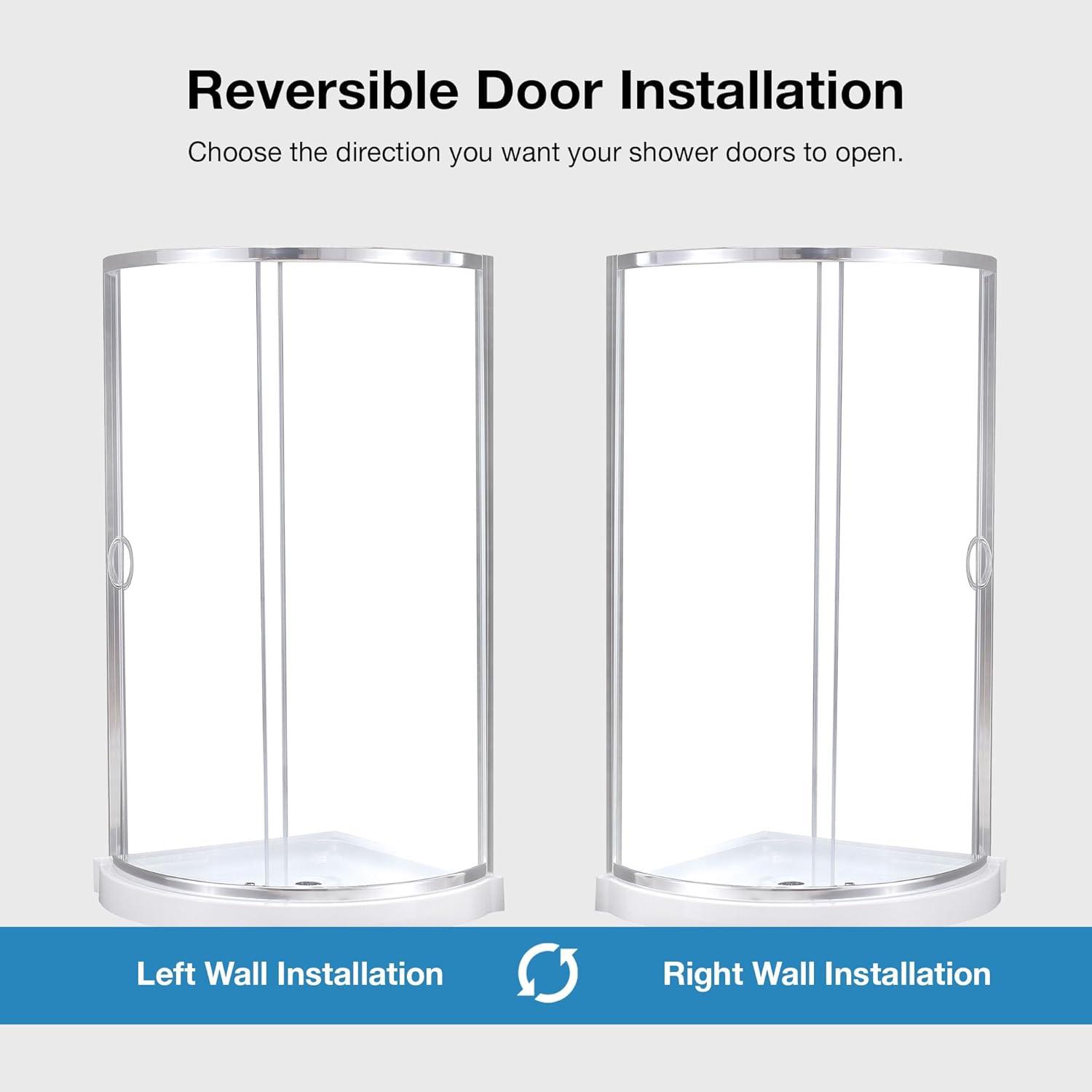 OVE Decors Breeze 35 in. Round Shower Kit w/ Clear, Base
