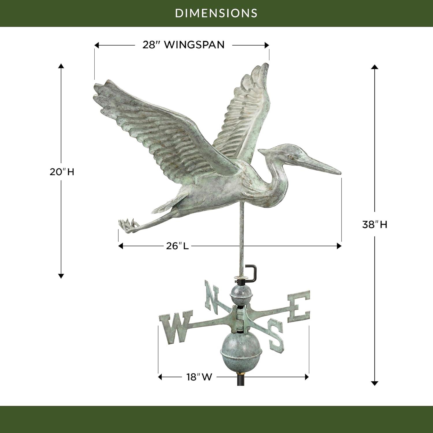Good Directions Heron 38'' H Metal Animals Weathervane