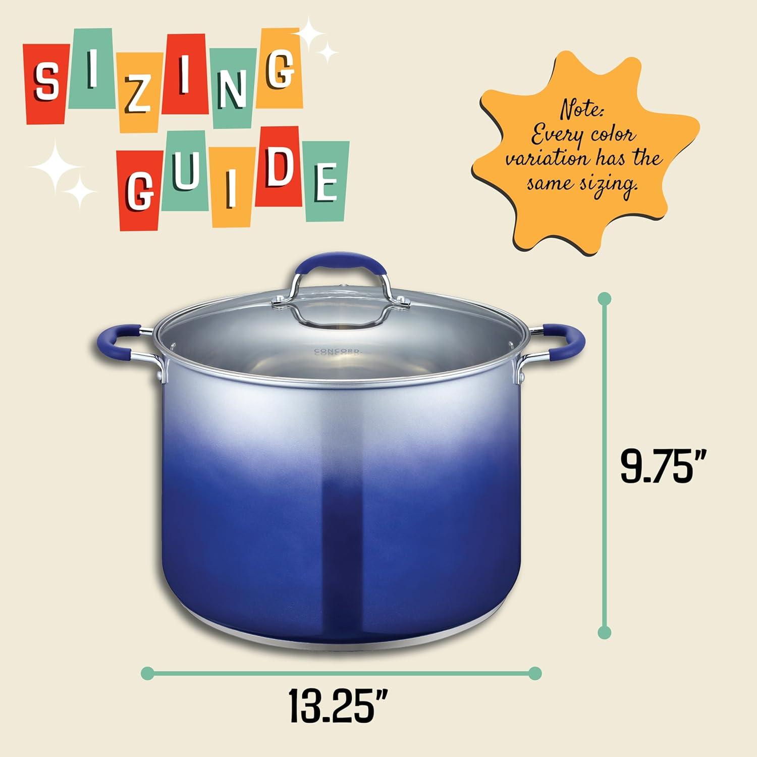 Concord Cookware Concord Cookware 20 Quarts Non-Stick Stainless Steel Stock Pot