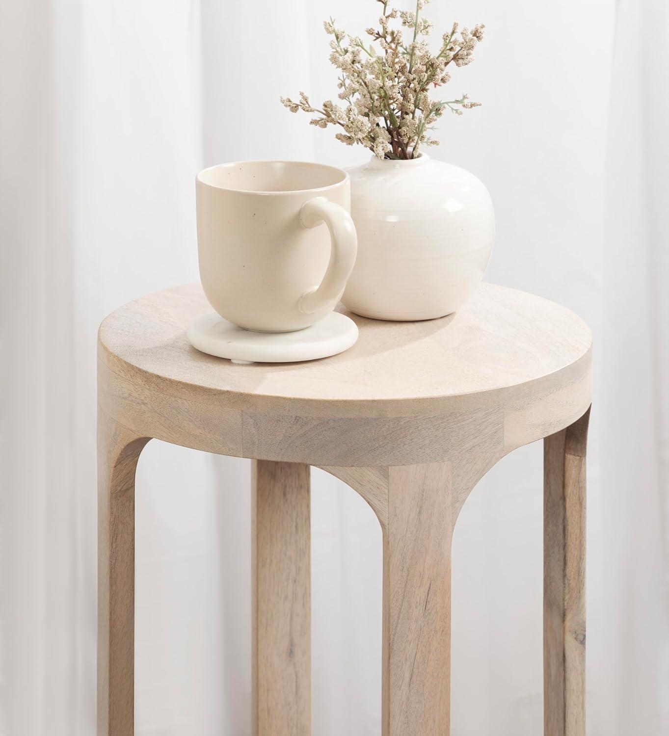 Kate and Laurel Dahl Wood Drink Table, 12x12x23, White