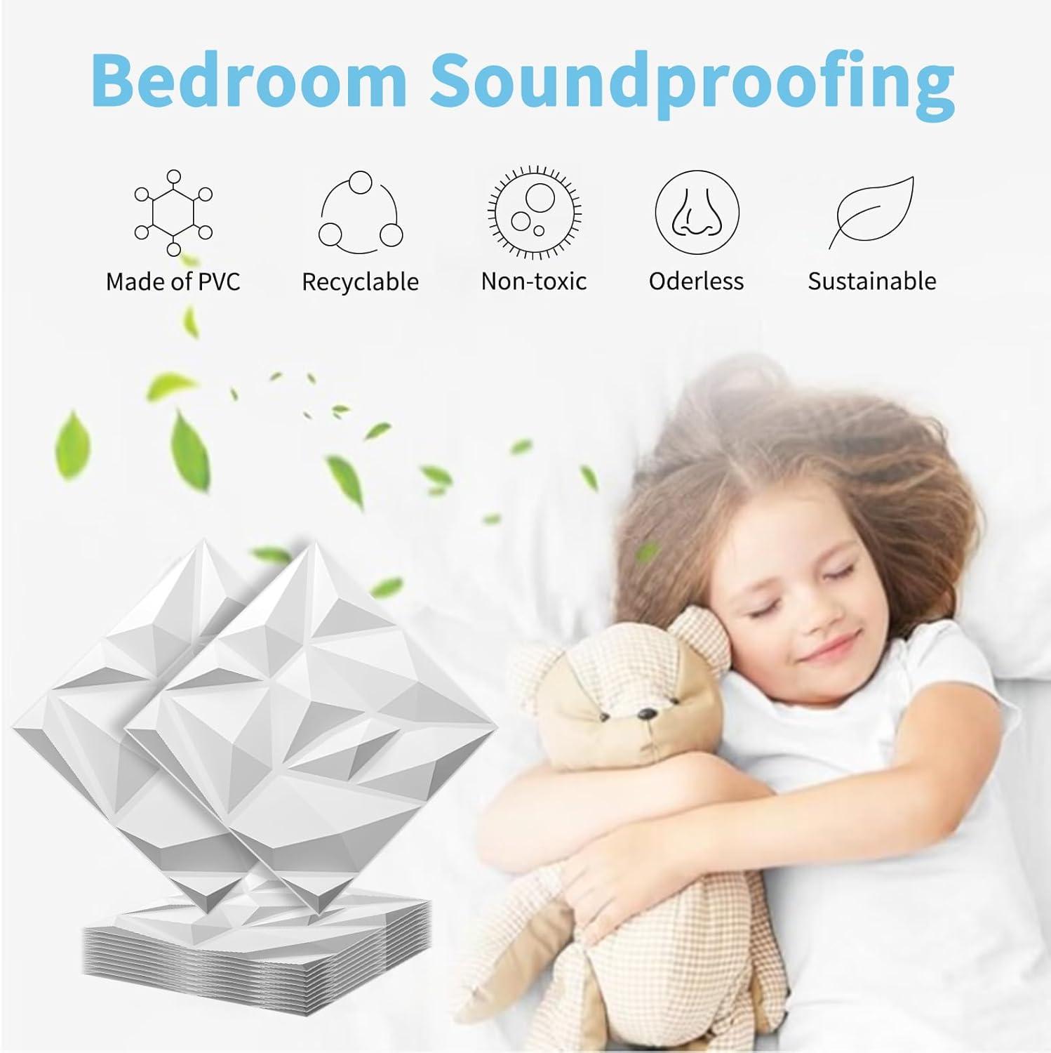 Art3d 20 Pack Decorative 3D Wall Panels, 19 Sq.Feet PVC Interior Wall Décor, 11.8"x11.8", White