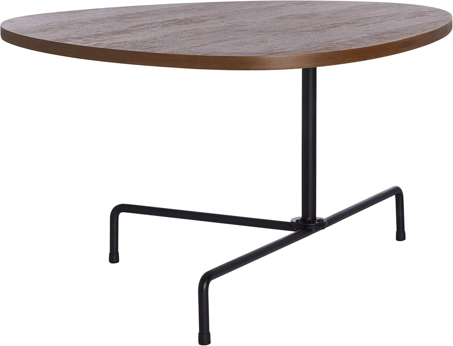 Bauhaus Influence Walnut & Black Metal Tripod Coffee Table