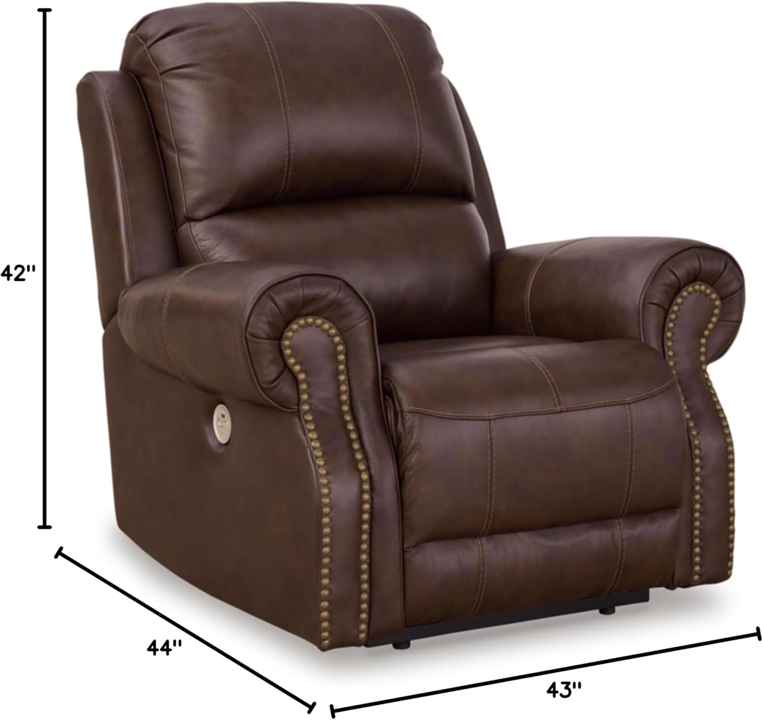 Ashley Furniture Freyeburg Walnut Power Recliner