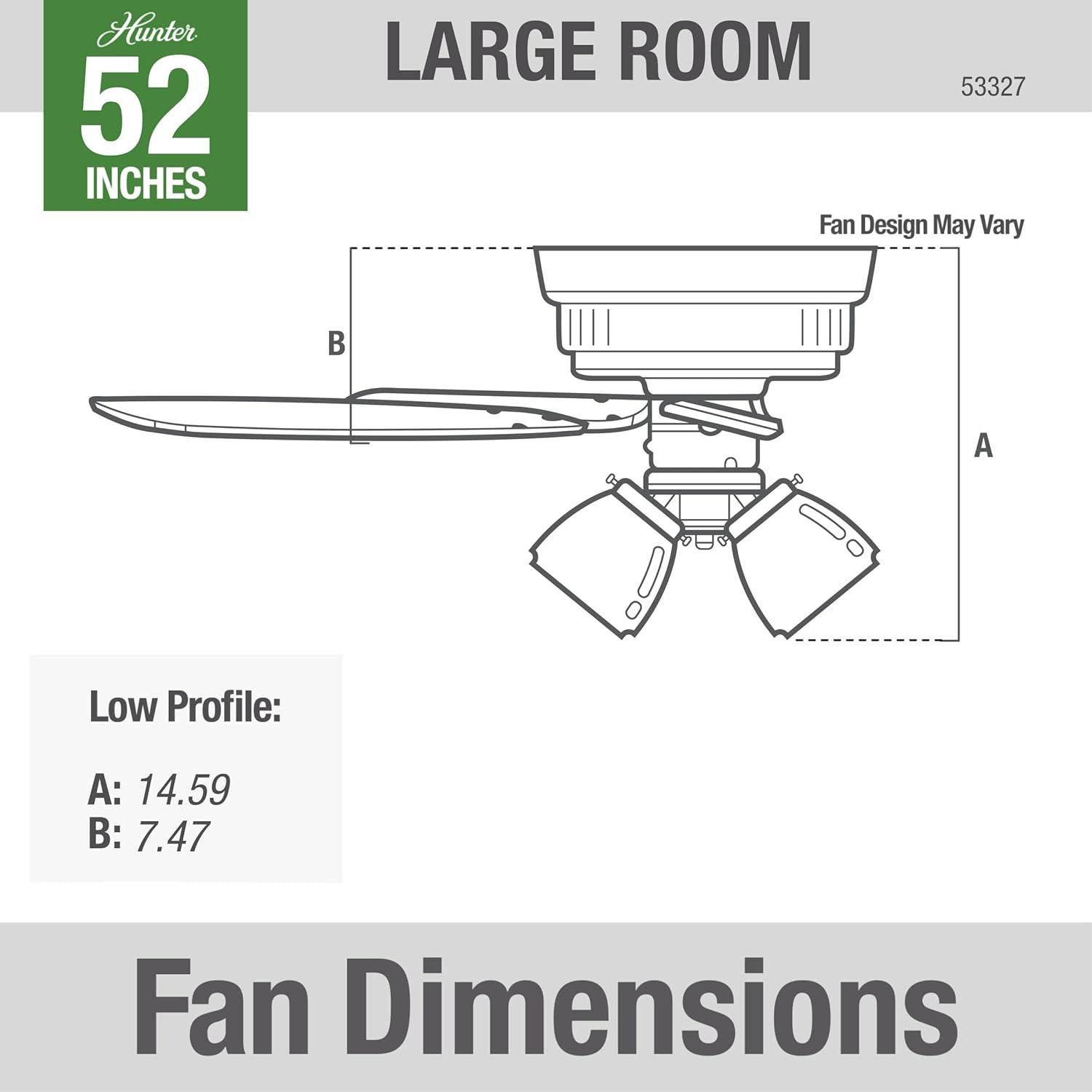 Builder Low Profile 52" 5 - Blade Flush Mount Ceiling Fan with Lights and Pull Chains