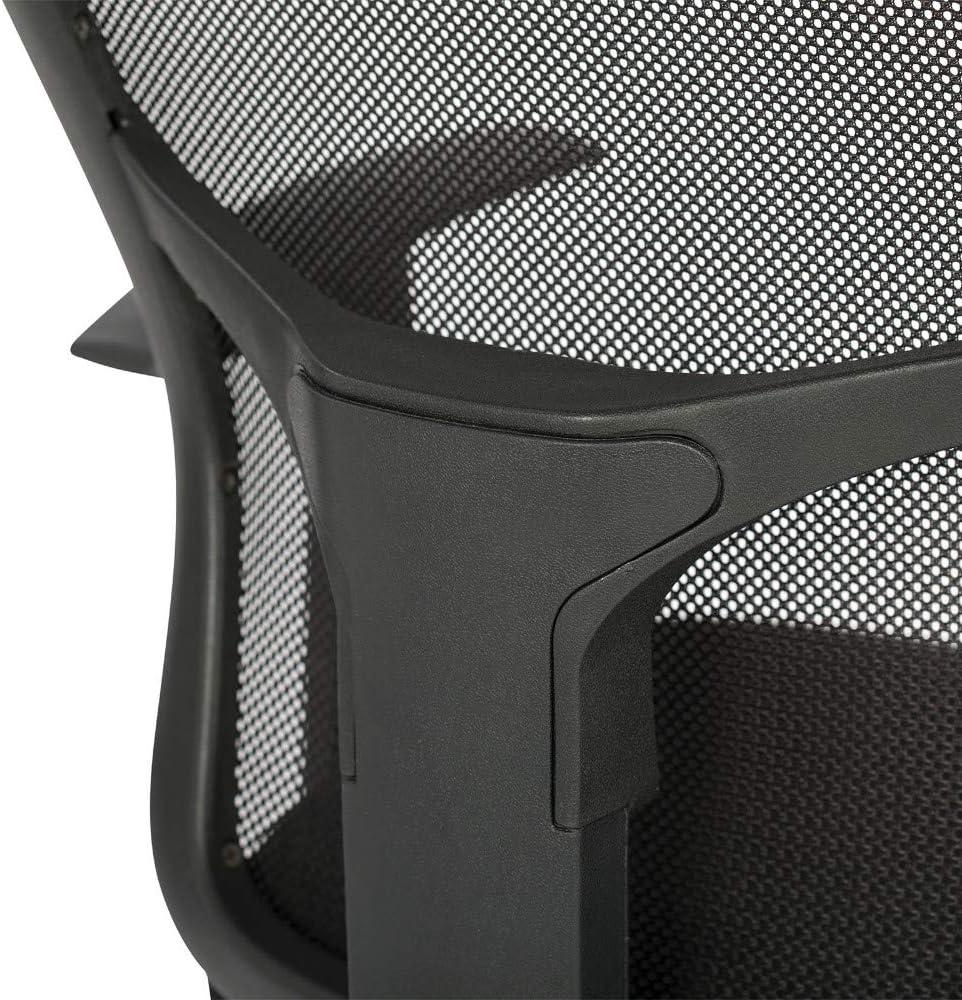 Riviera Drafting Chair - Black: Mesh Back, Adjustable Height, Footring, Home Office & Studio Comfort