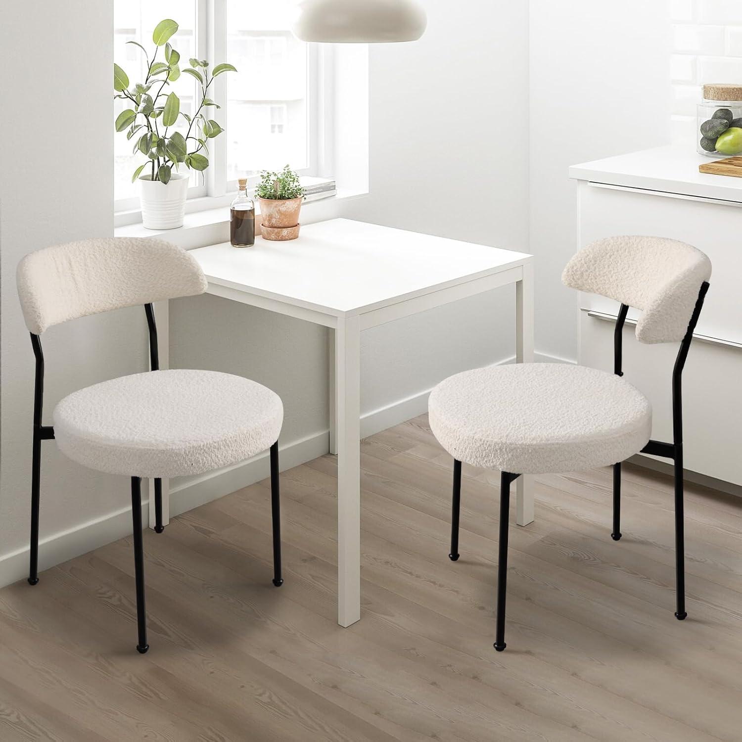 ODUSE-DAILY Velvet Dining Chairs Set of 2, Navy Kitchen & Dining Room Chairs, Tufted Dining Chairs, Fabric Upholstered, Solid Wood, Sillas De Comedor (Blue, 2 Pcs)