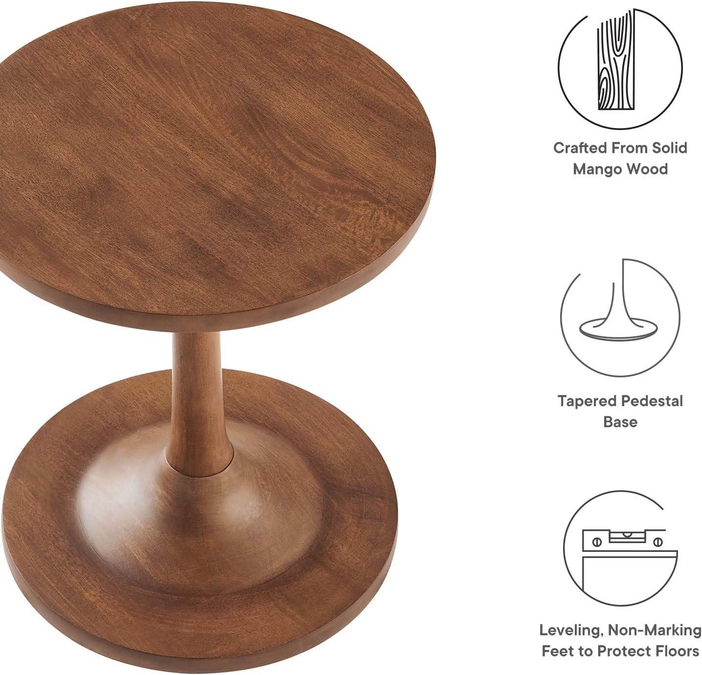 Modway Modway Lina Solid Wood Pedestal End Table