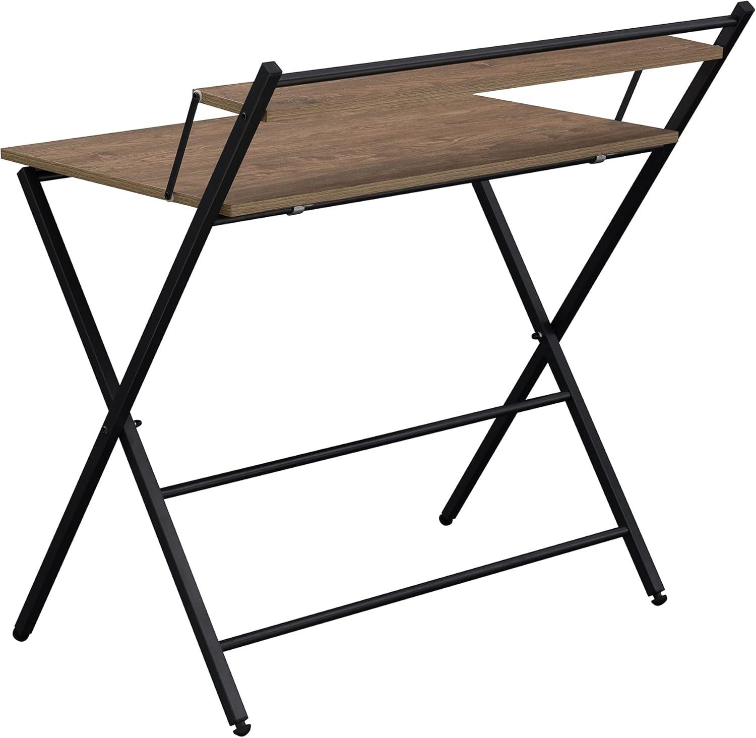 Compact Brown Foldable Wooden Tray Desk - 33"