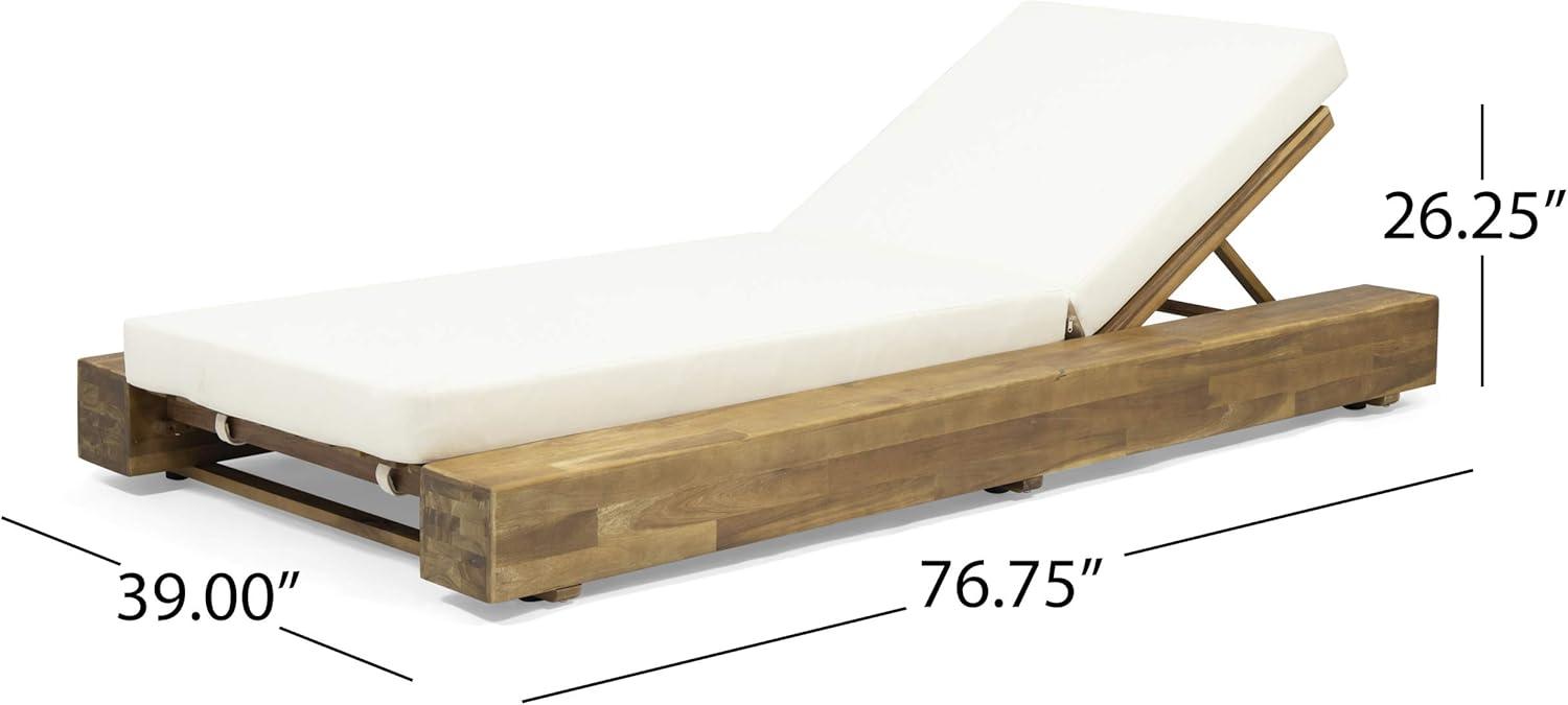 Donnie 39'' Outdoor Acacia Chaise Lounge (Set of 2)