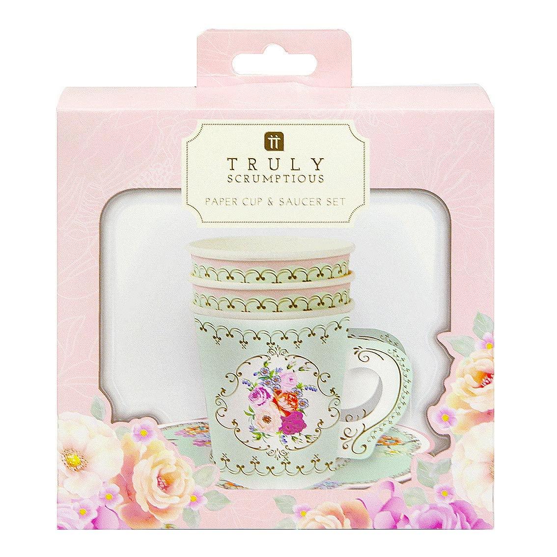 Paper Cup With Handle Saucers Set (12 Count)