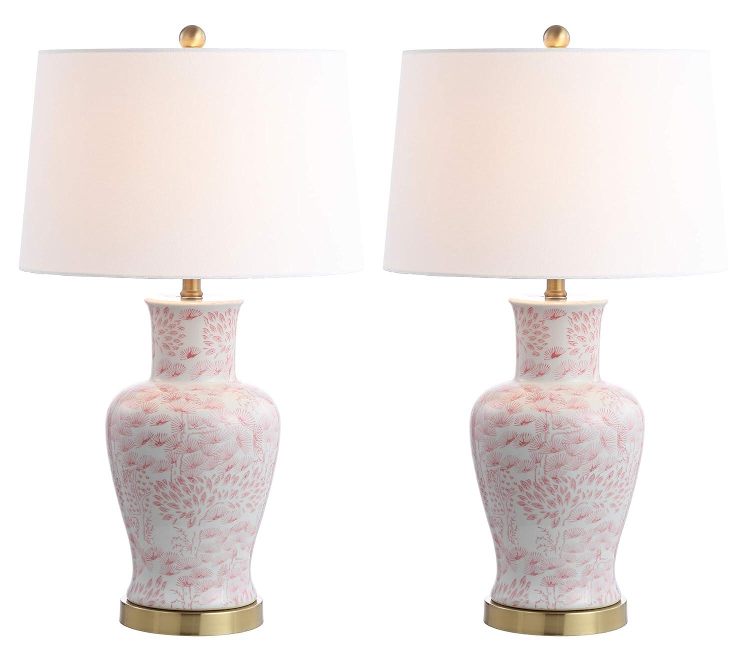 Calli Table Lamp (Set of 2) - 28 Inch Height - TBL4161 - Pink/White - Safavieh