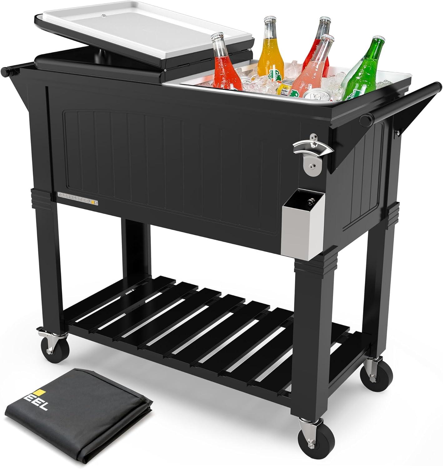 Permasteel Permasteel 80 Qt. Furniture Style Rolling Patio Cooler