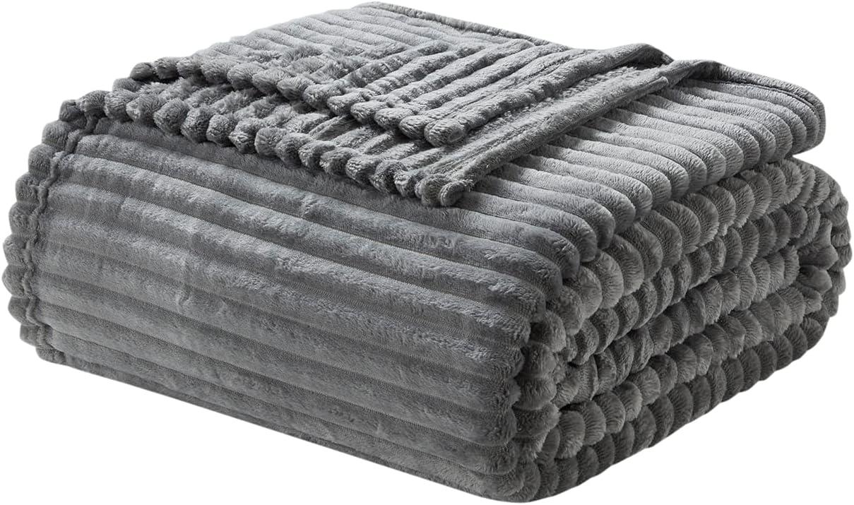 Nestl Nestl Cut Plush Cozy Throw Blanket - Fuzzy Warm Fleece Bed Blankets - Throws for Sofa, Bed, and Couch