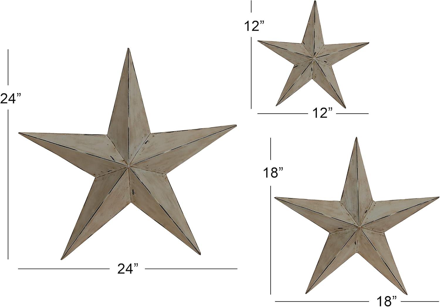 Set of 3 Metal Stars Indoor Outdoor Wall Decors - Olivia & May