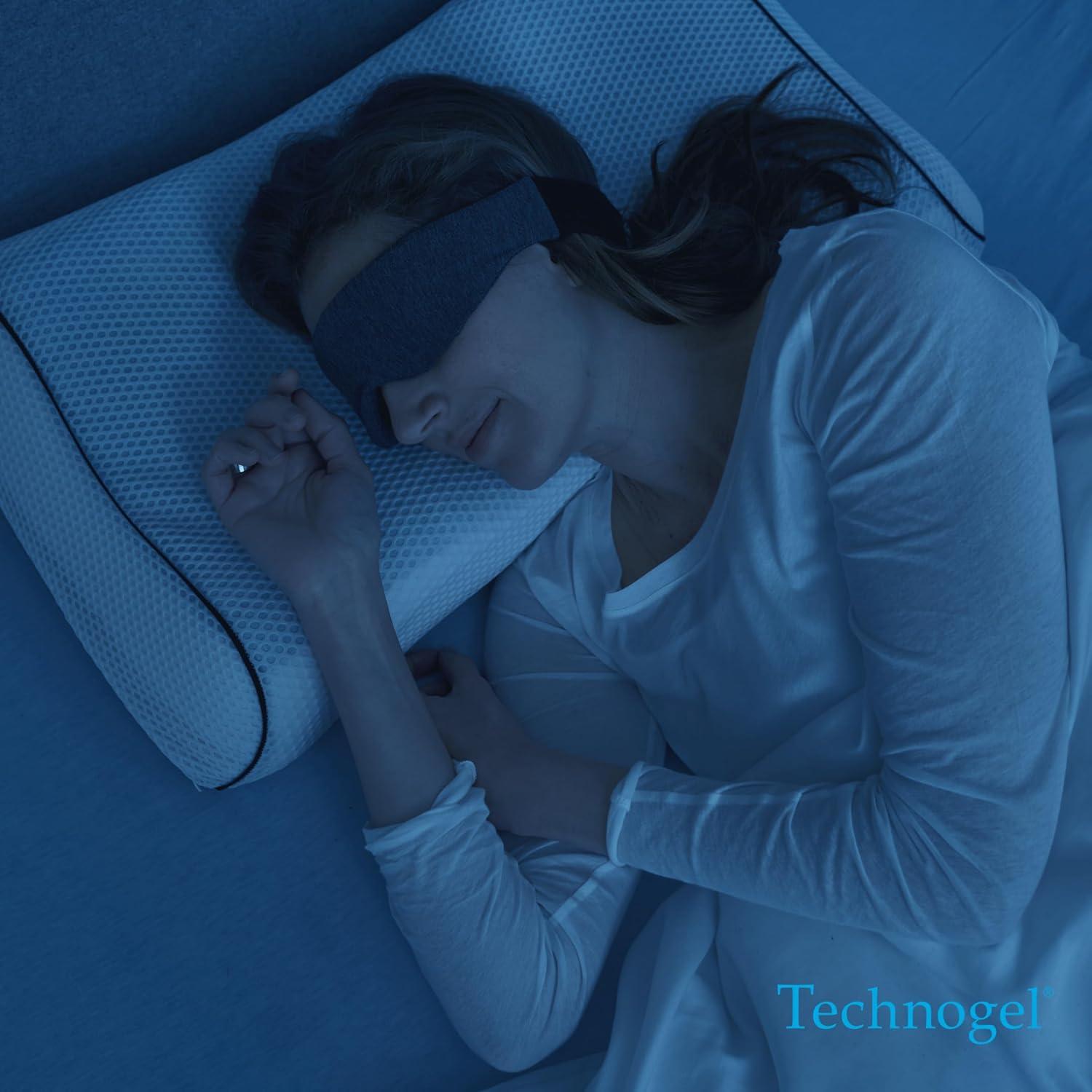 Technogel Deluxe Cooling Gel Pillow – Neck & Shoulder Pain Relief, Odorless Memory Foam, Cool Sleep for Stomach & Back Sleepers, Standard Shape with Washable Cooling Cover (Medium)