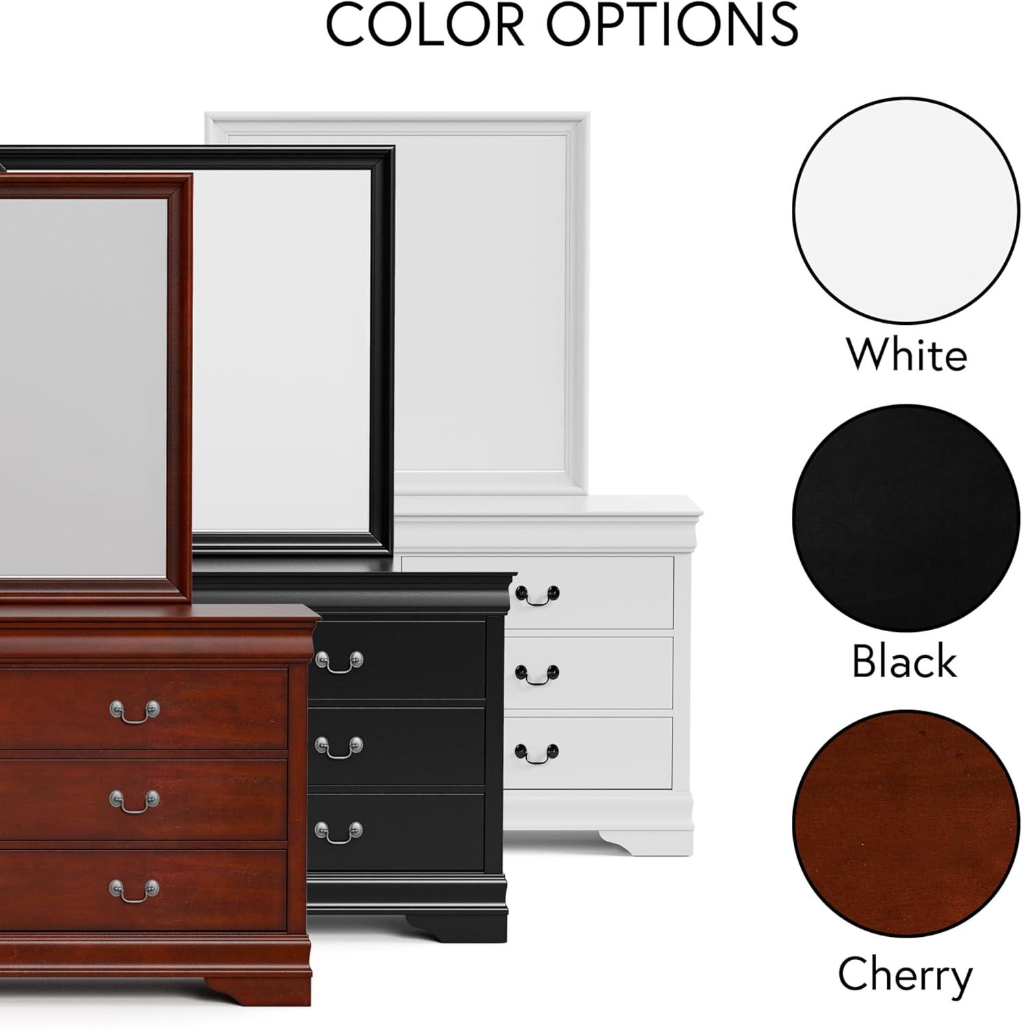 Furniture of America Toni Wood 6-Drawer Dresser with Mirror in Black