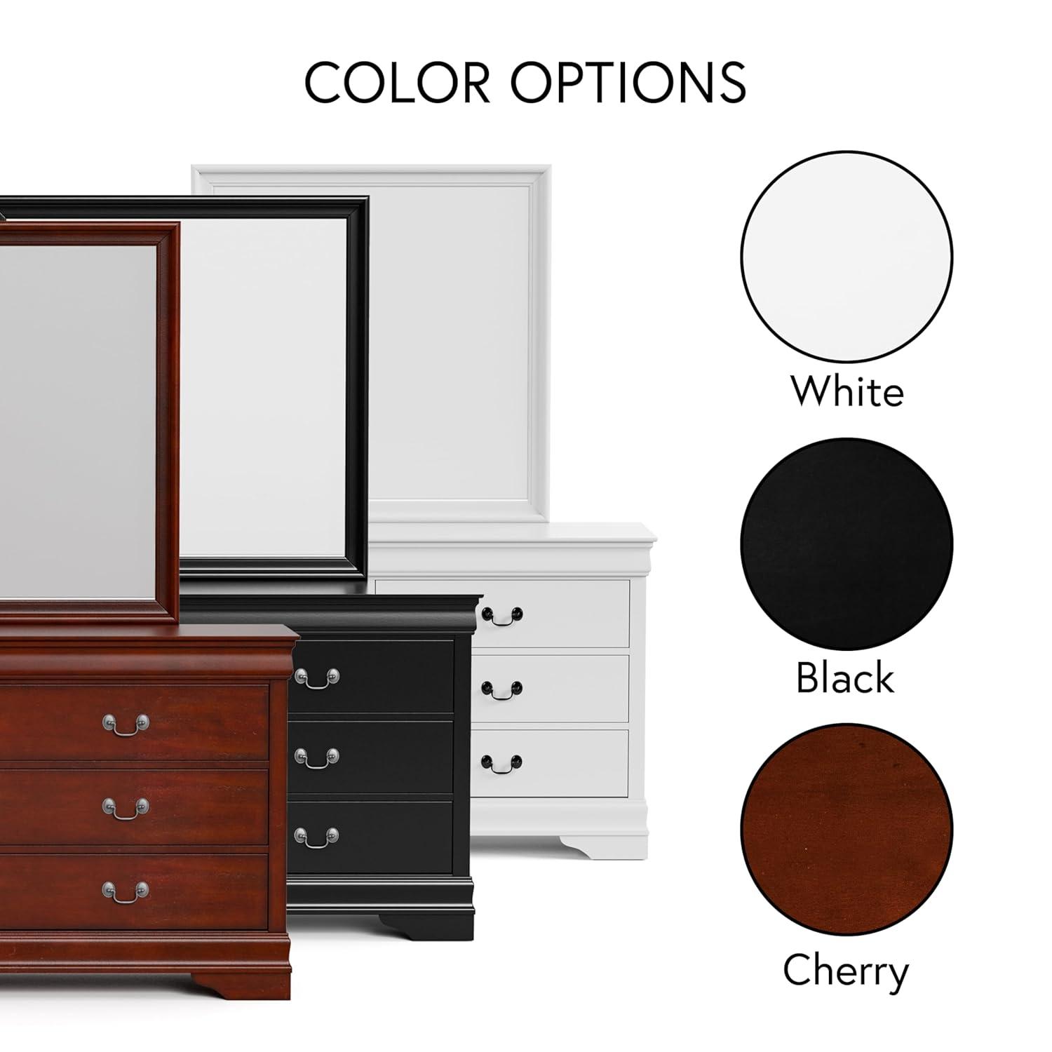 Furniture of America Toni Wood 6-Drawer Dresser with Mirror in Black
