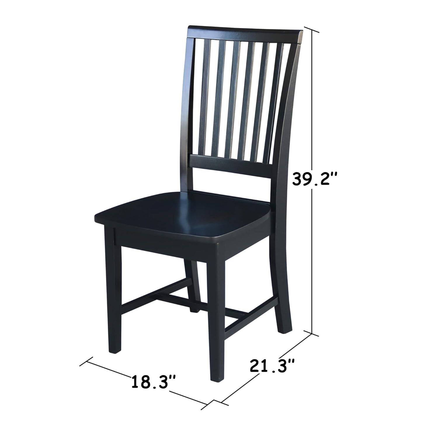 Set of 2 Mission Side Chair Black - International Concepts: Solid Wood, Slat Back, Armless