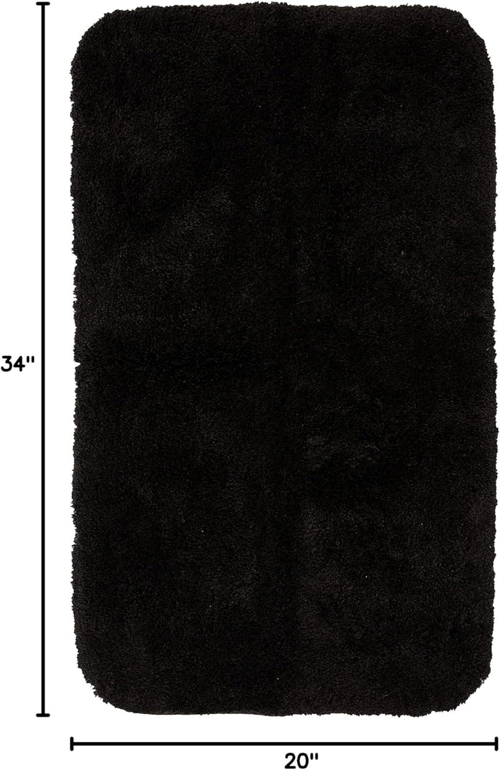 Acclaim Black 20 in. x 34 in. Nylon Machine Washable Bath Mat