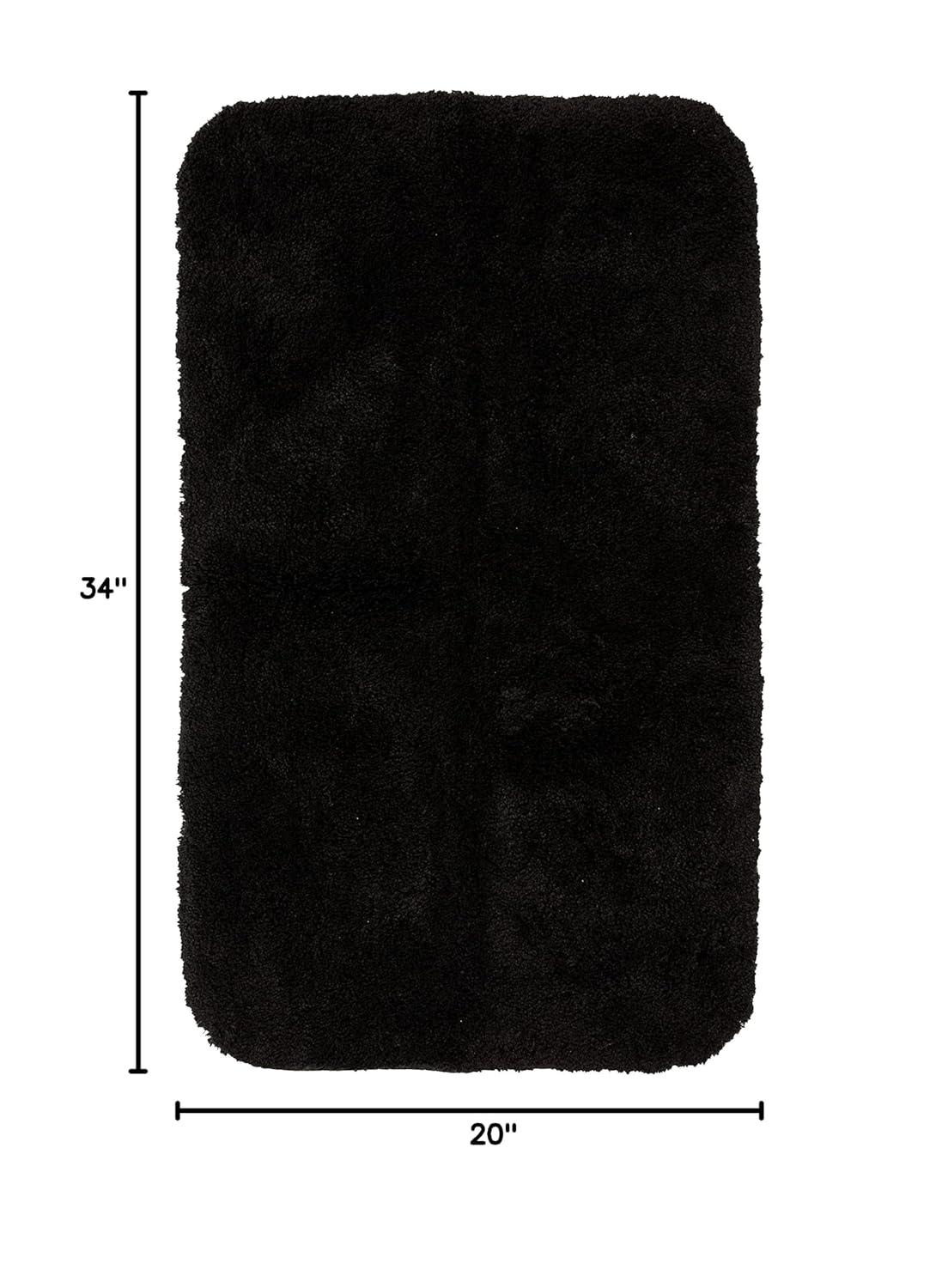 Acclaim Black 20 in. x 34 in. Nylon Machine Washable Bath Mat