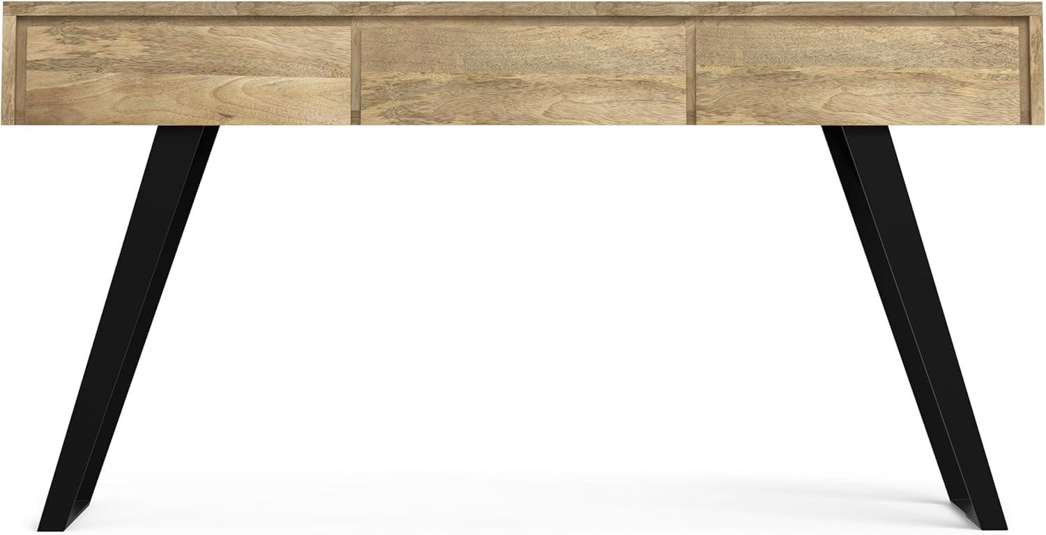 Lowry 60"W Solid Wood Modern Industrial Storage Console Table with 3 Storage Drawers and Metal Legs