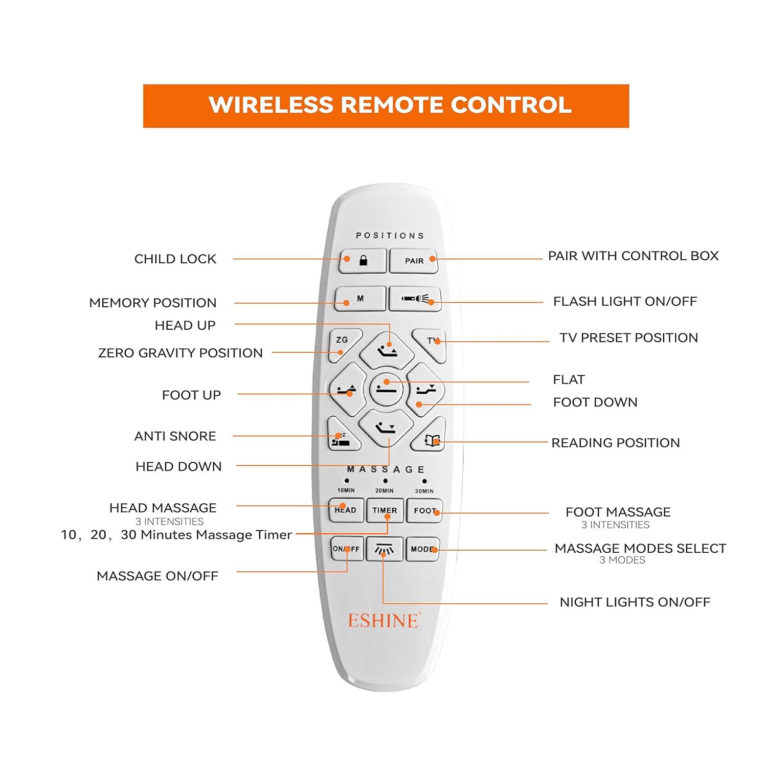 Zero Gravity Adjustable Bed with 14" Hybrid Mattress E3000 Series