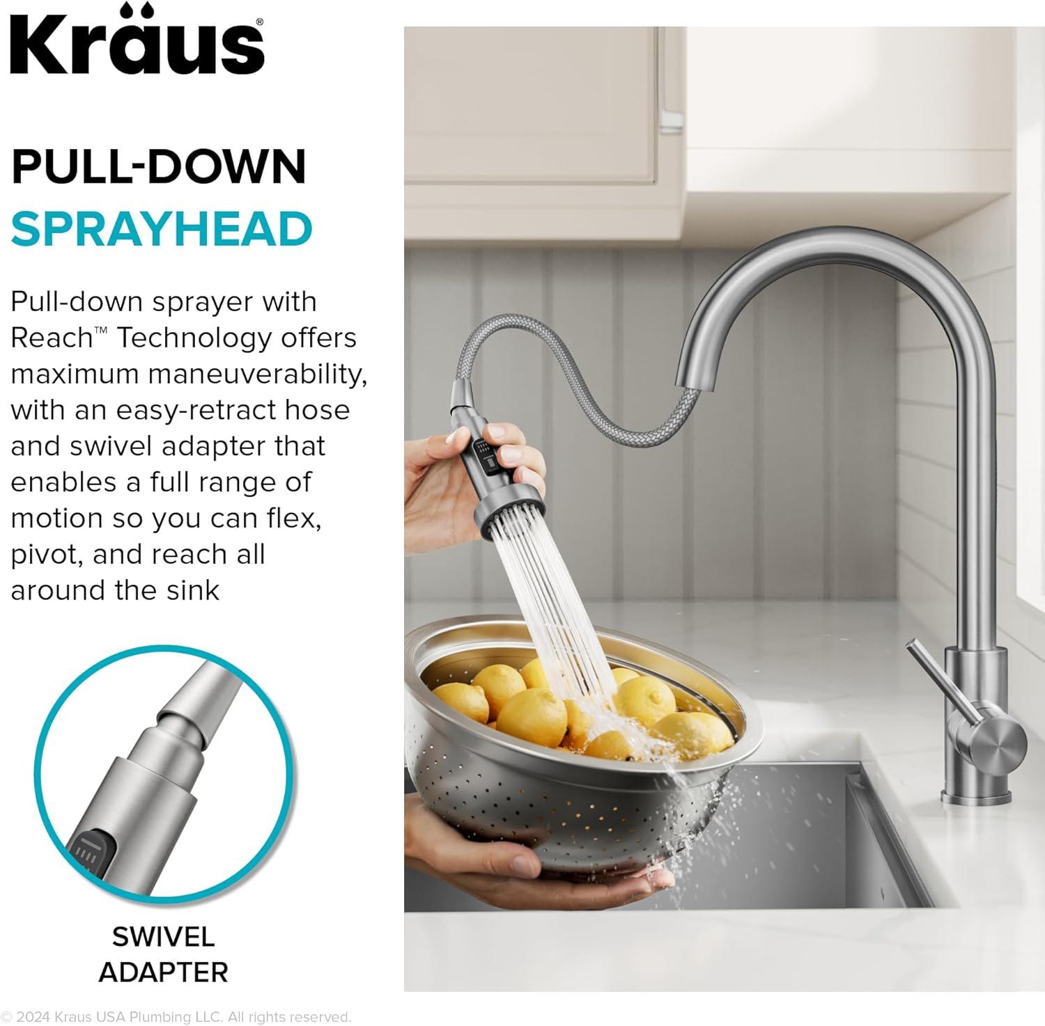 KRAUS Bolden Motion Sensor Single Handle Pull Down Touchless Kitchen Faucet