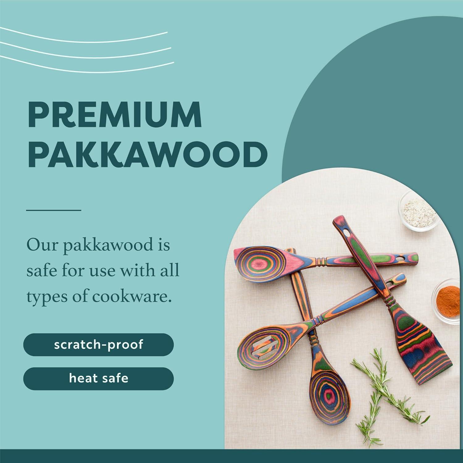 Colorful Pakkawood 6-Piece Kitchen Utensil Set