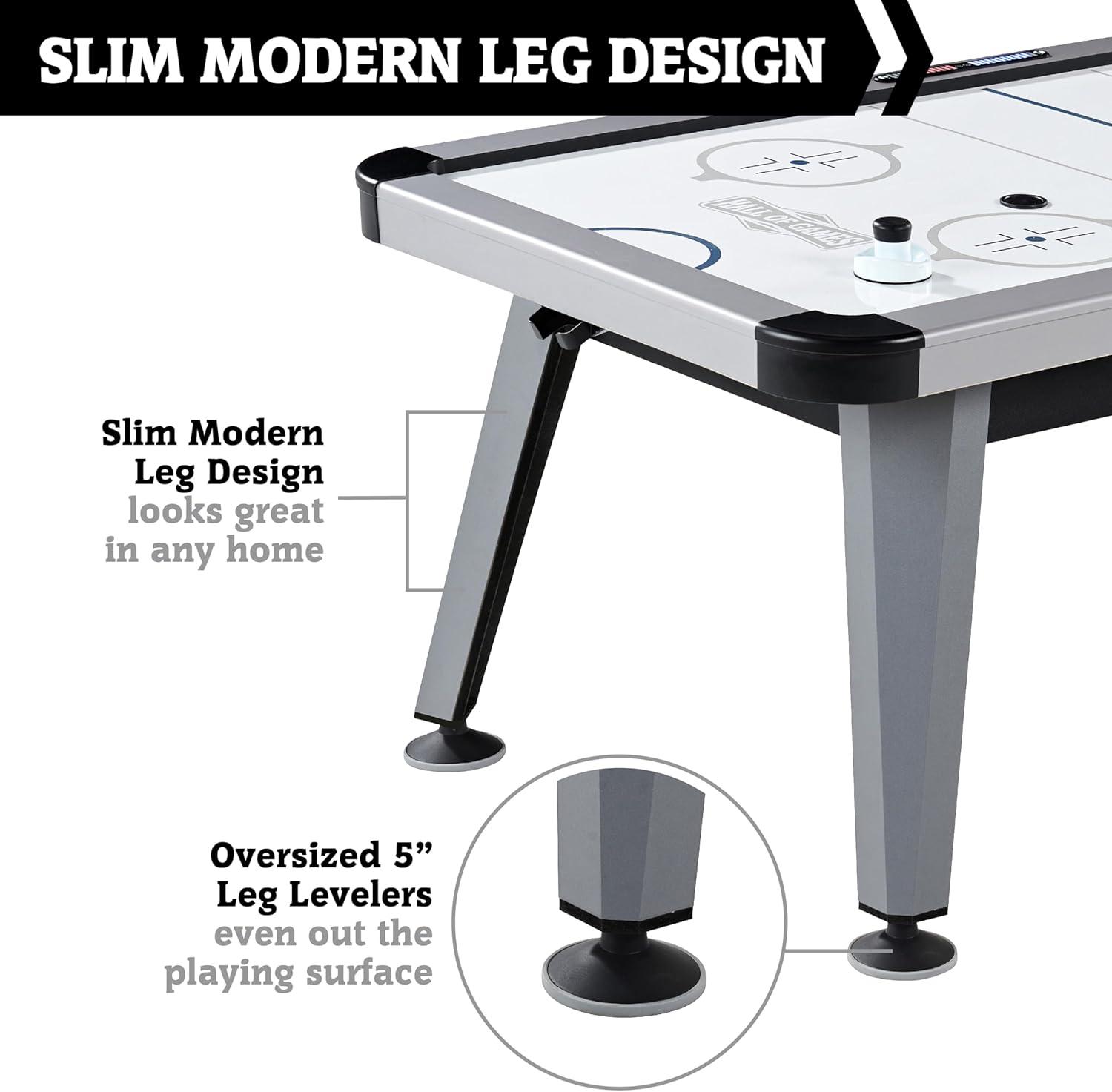 Arctic Rush 7' White and Black Air Hockey Table