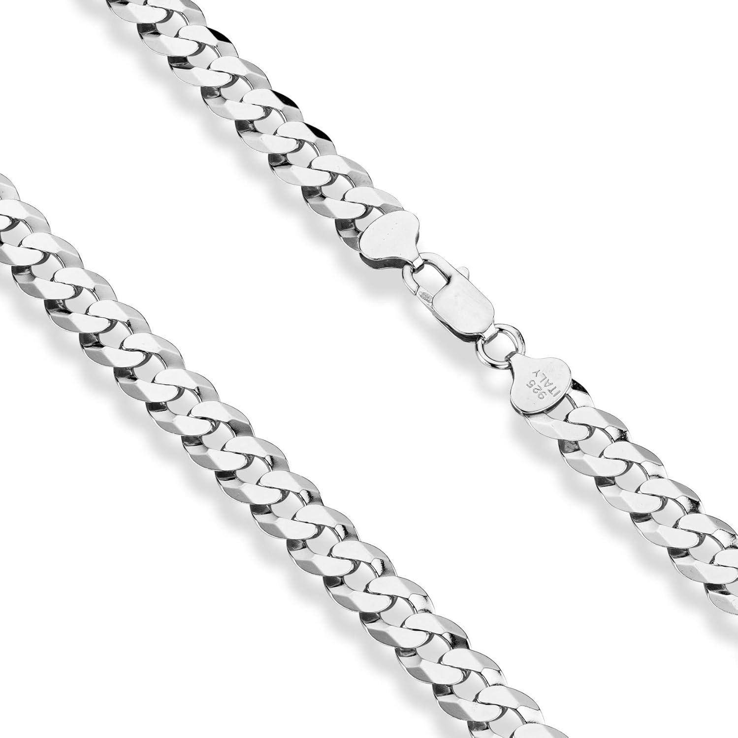 Sterling Silver 20-inch Diamond-Cut Cuban Link Chain Necklace