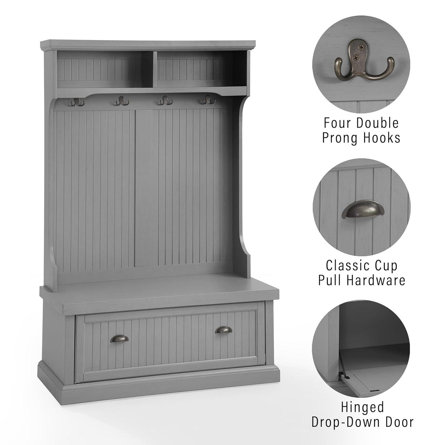 Seaside Hall Tree 40'' Wide with Bench and Shoe Storage
