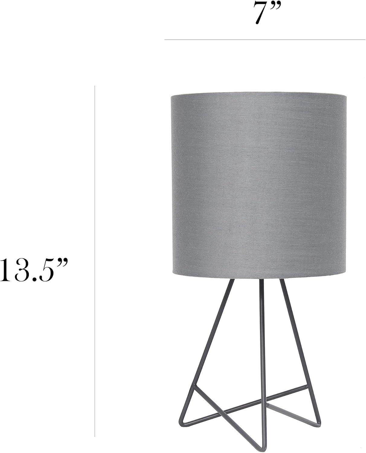 Down To The Wire Table Lamp with Fabric Shade Gray - Simple Designs