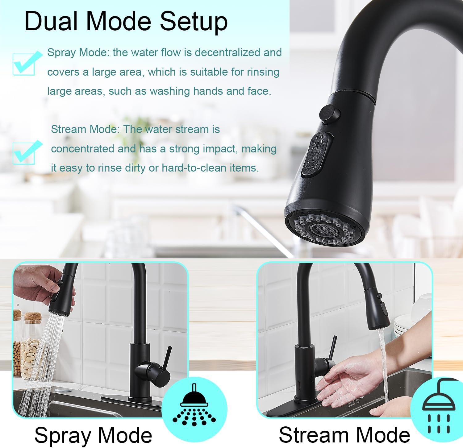 ARCORA ARCORA Stainless Steel  Single Handle Pull-Down Sprayer Kitchen Faucet Set with Touchless Sensor AR7100301B-DC