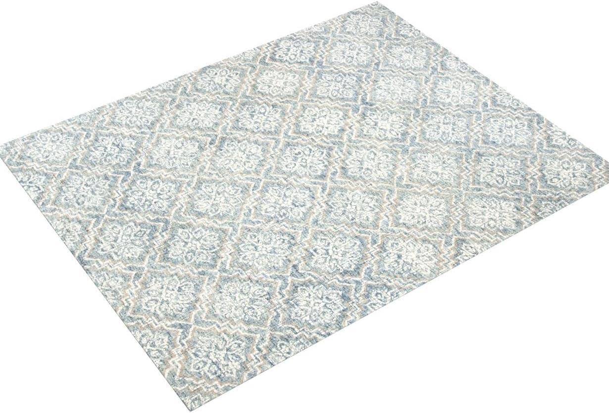 SAFAVIEH Abstract Drew Abstract Wool Area Rug, Blue/Grey, 9' x 12'