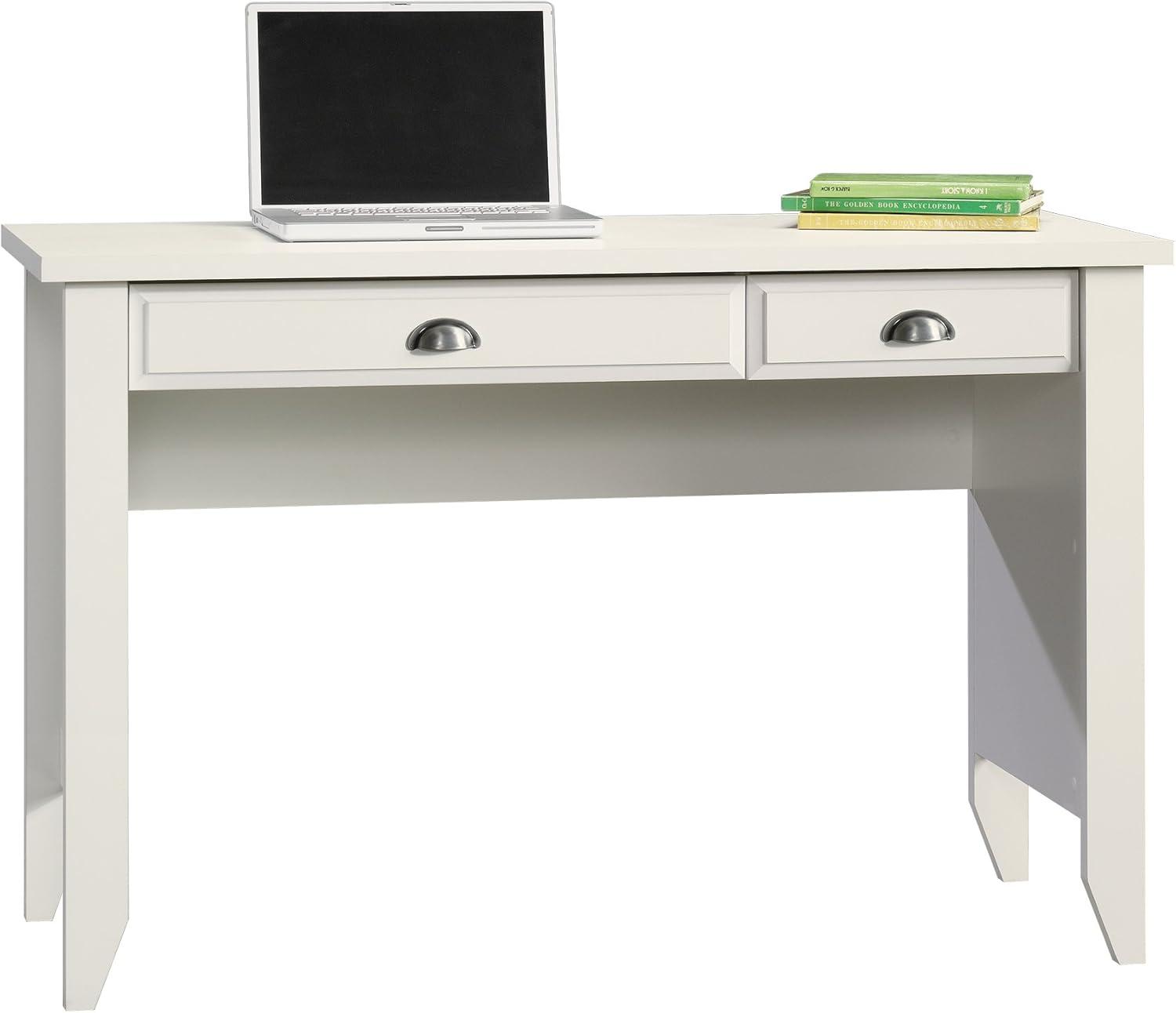 Inbox Zero Soft White Finish Computer Desk | Wayfair