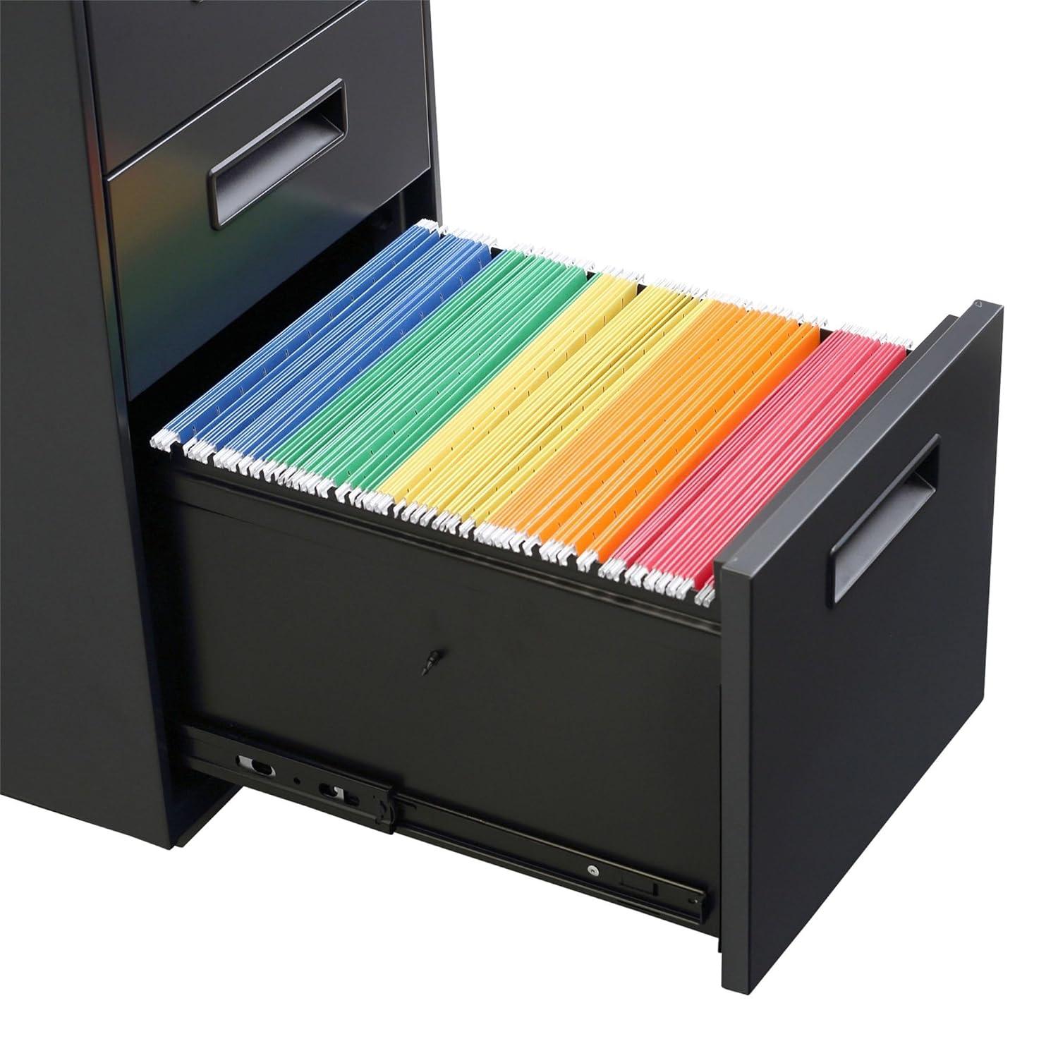 Alera 3-Drawer Lockable Steel Pedestal File Cabinet, Charcoal