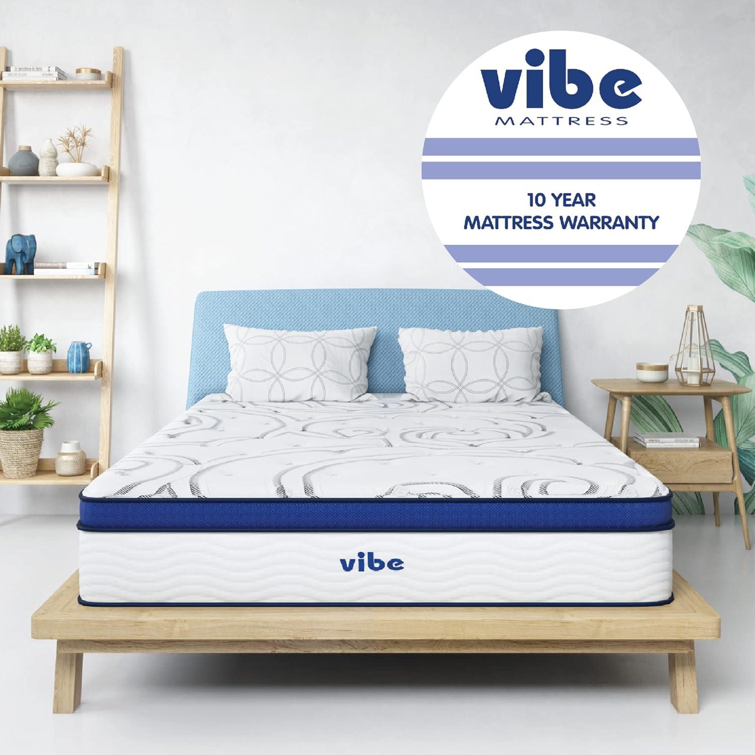 Vibe Quilted Hybrid Mattress, 12-Inch Innerspring and Pillow Top Gel Memory Foam Mattress, CertiPUR-US Certified Bed in a Box, Full