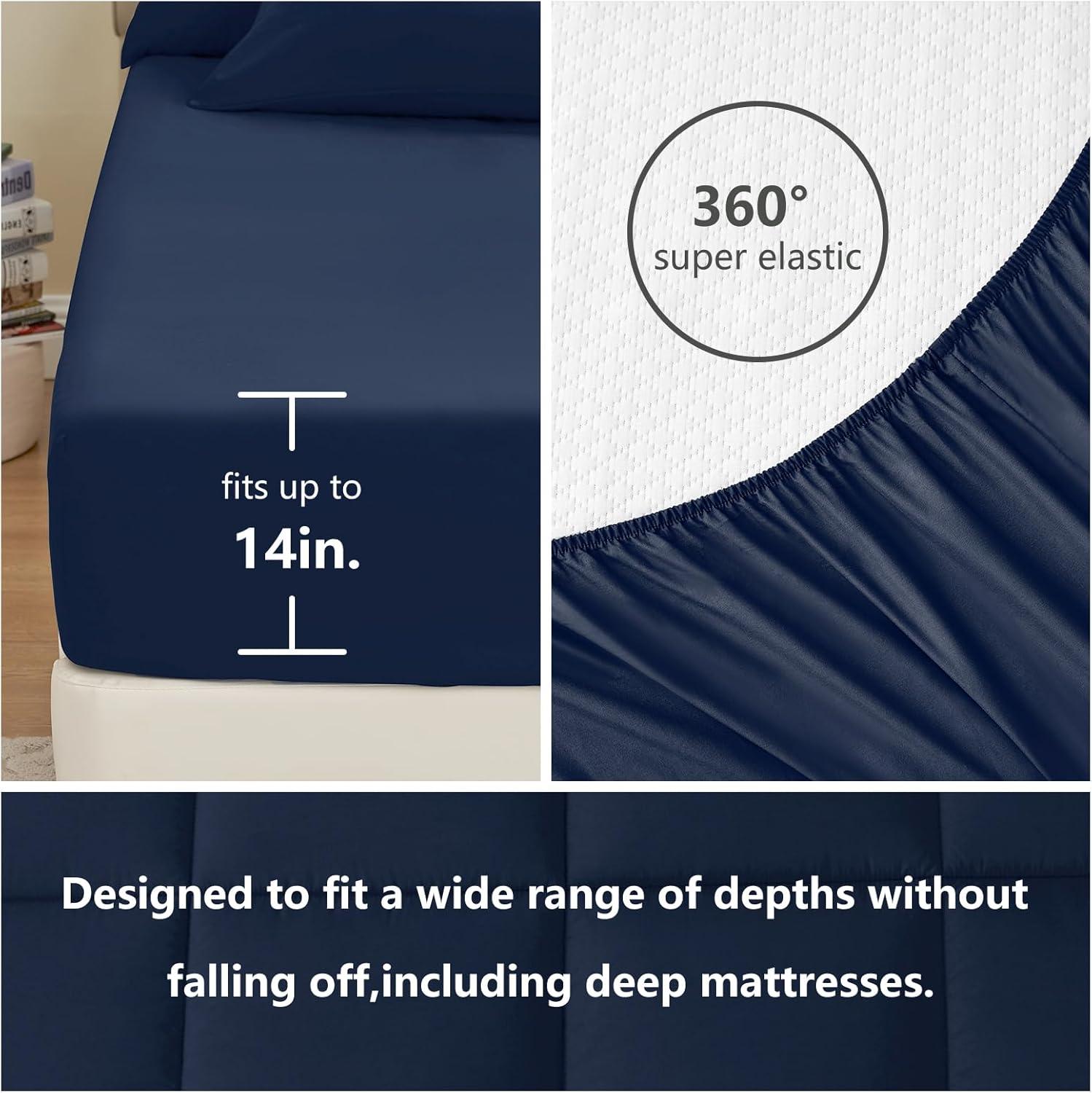 Sweet Home Collection All Season Bed-in-A-Bag 5pc/7pc Solid Color Comforter & Sheet Set Ultra Soft Bedding by Sweet Home Collection