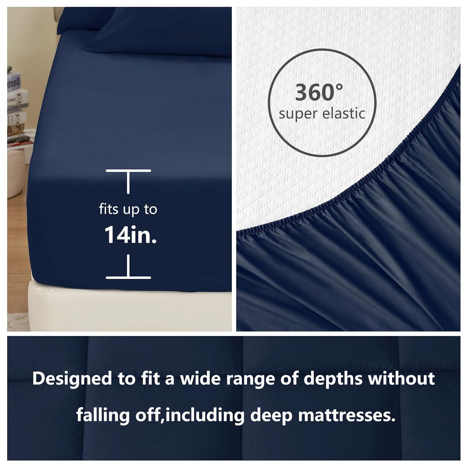 Sweet Home Collection All Season Bed-in-A-Bag 5pc/7pc Solid Color Comforter & Sheet Set Ultra Soft Bedding by Sweet Home Collection