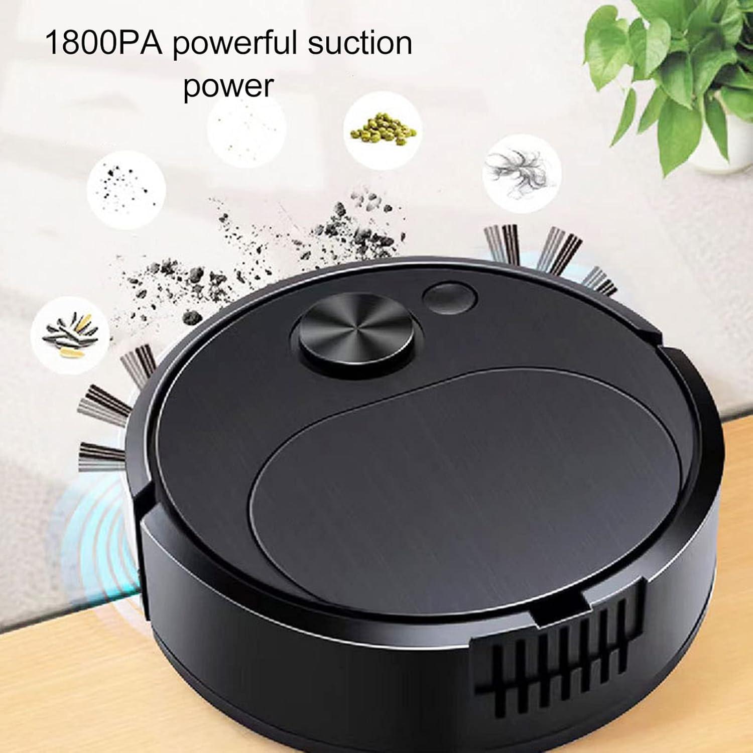 LACKUST 3-in-1 Smart Robot Vacuum Cleaner,Sweeping Robot Mop Suction Intelligent Three-in-one Cleaning Machine Lazy Vacuum Cleaner Home Appliances,Black