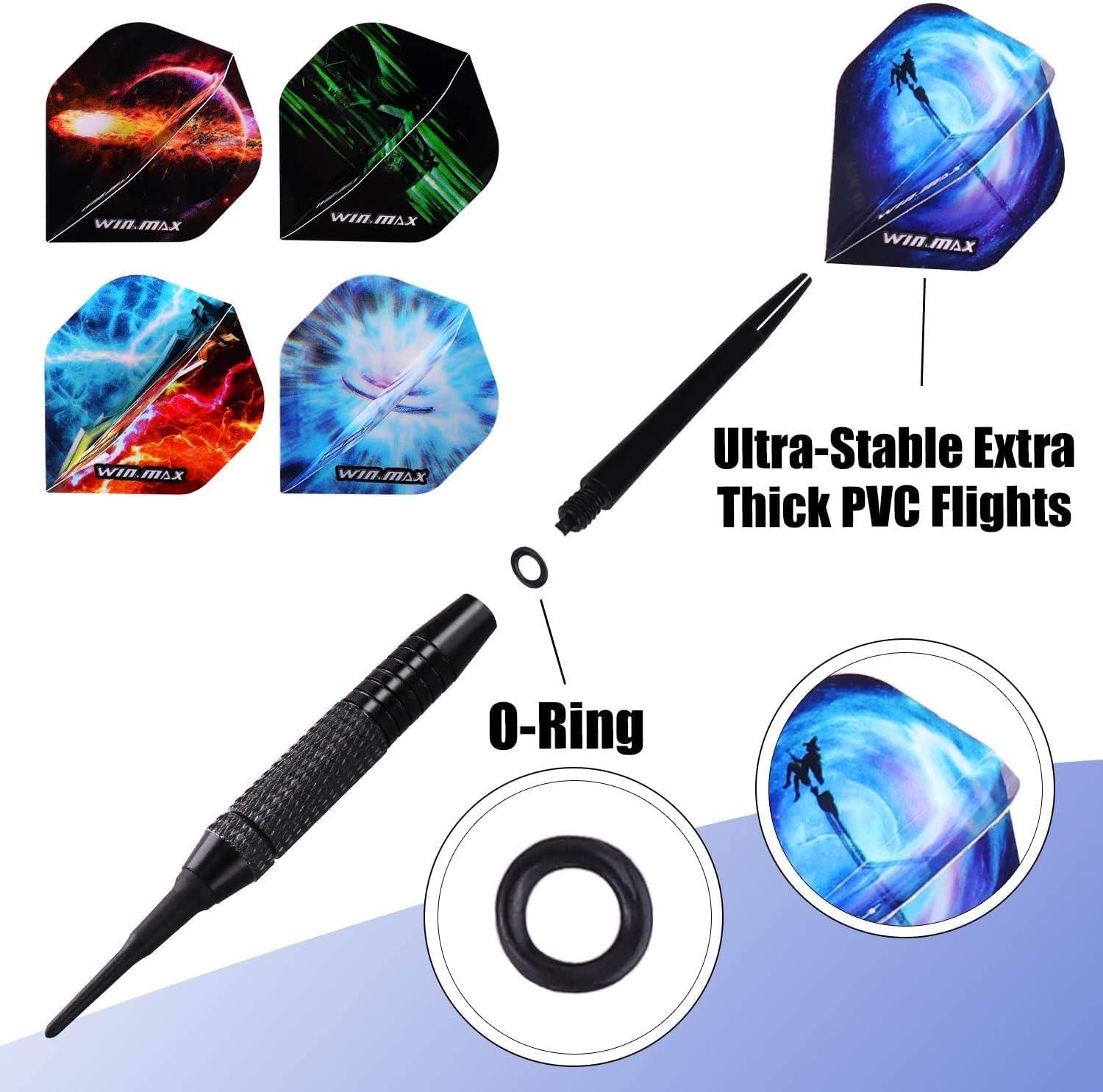 Electronic Dart Board LED Electric Digital Dart Boards for Adults with Cabinet with 12 Soft Tip Dartboard Set