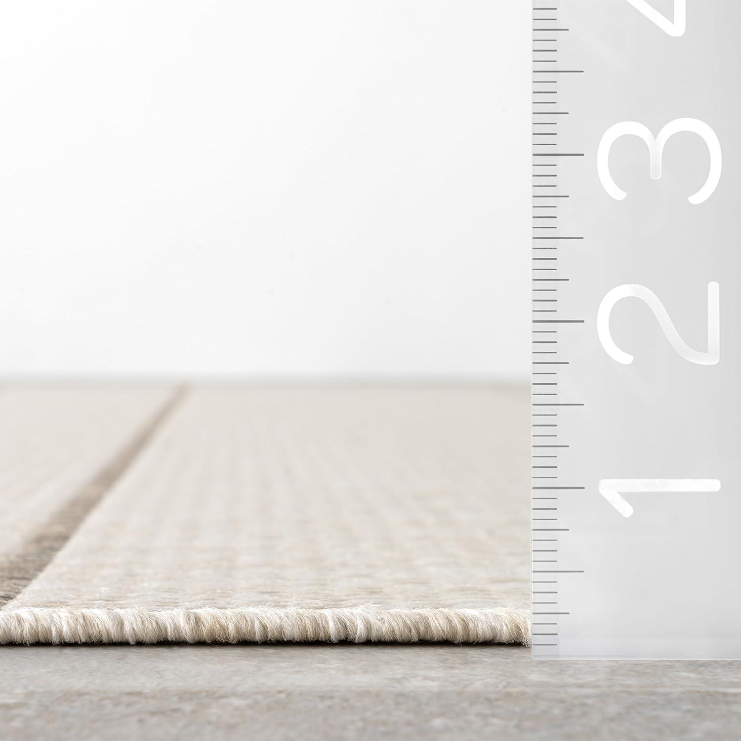 Nuloom Alaina Striped 4x6 Indoor/Outdoor Area Rug for Living Room Patio Deck Front Porch Kitchen, Black/Ivory