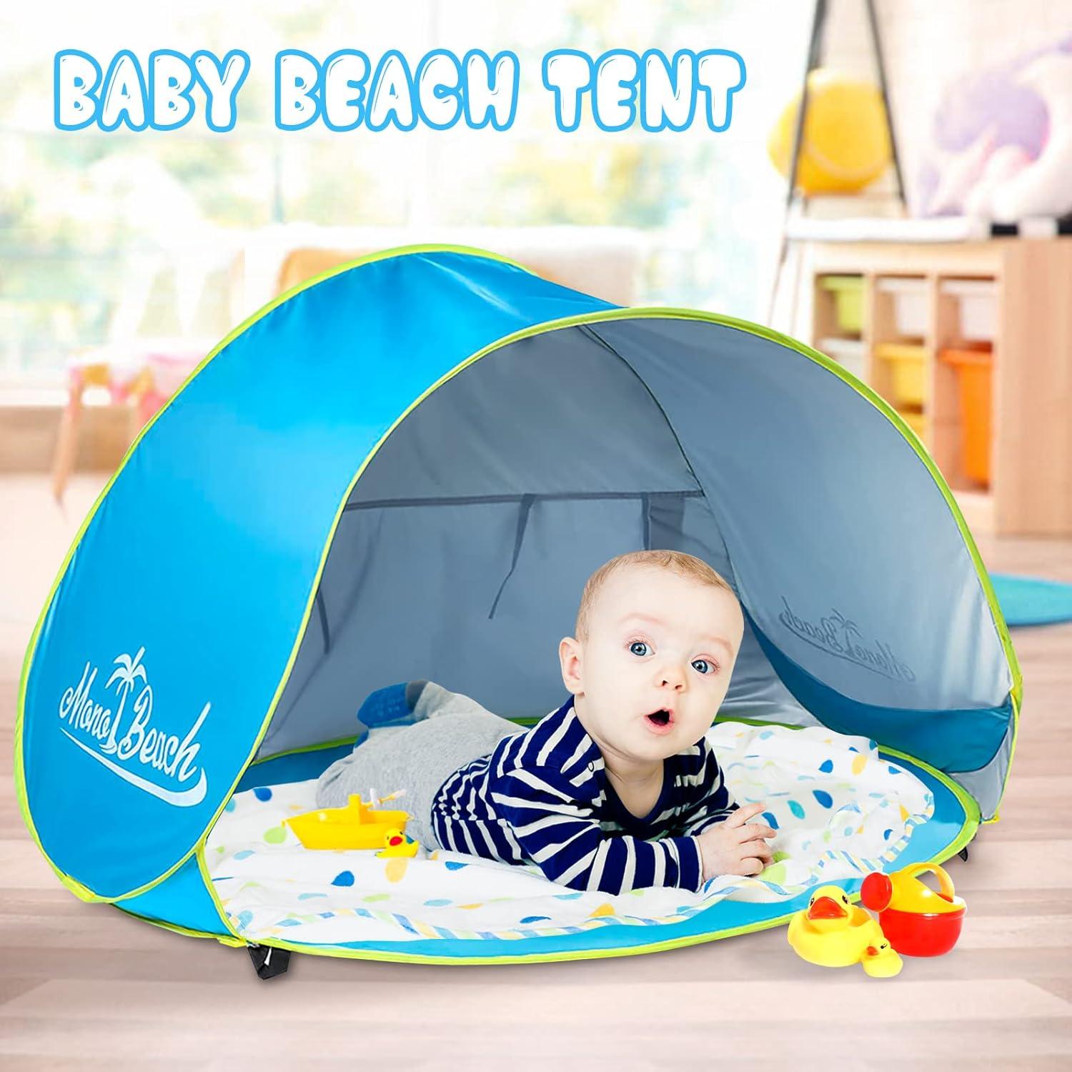 Blue Portable Baby Beach Tent with UV Protection