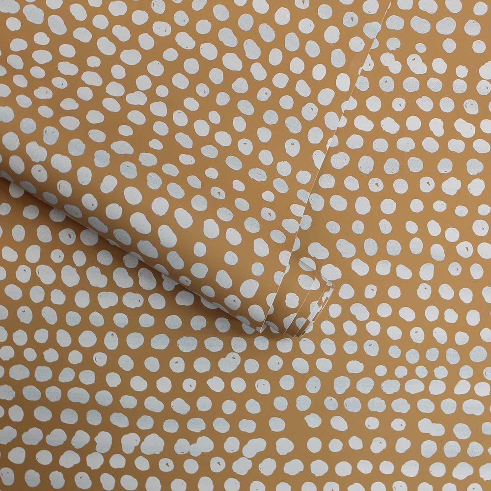 Tempaper & Co. Moire Dots Removable Peel and Stick Wallpaper, Toasted Turmeric Dots, 28 sq. ft.: Vinyl, Self-Adhesive, Modern Decor