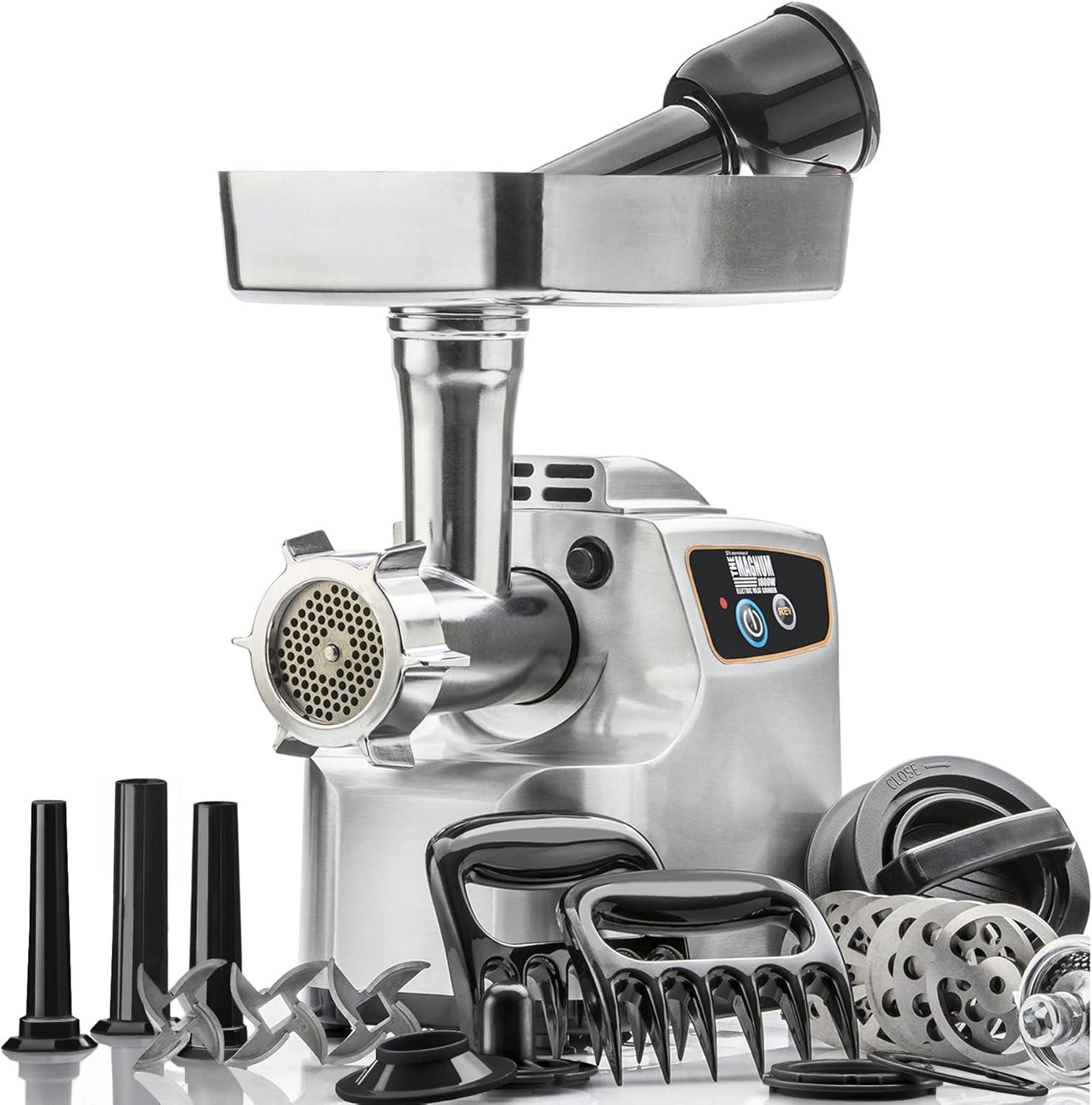 STX Intl Gen-2 Edition Magnum 1800W Air Cooled Electric Meat Grinder, Sausage Stuffer, Kubbe Maker & More