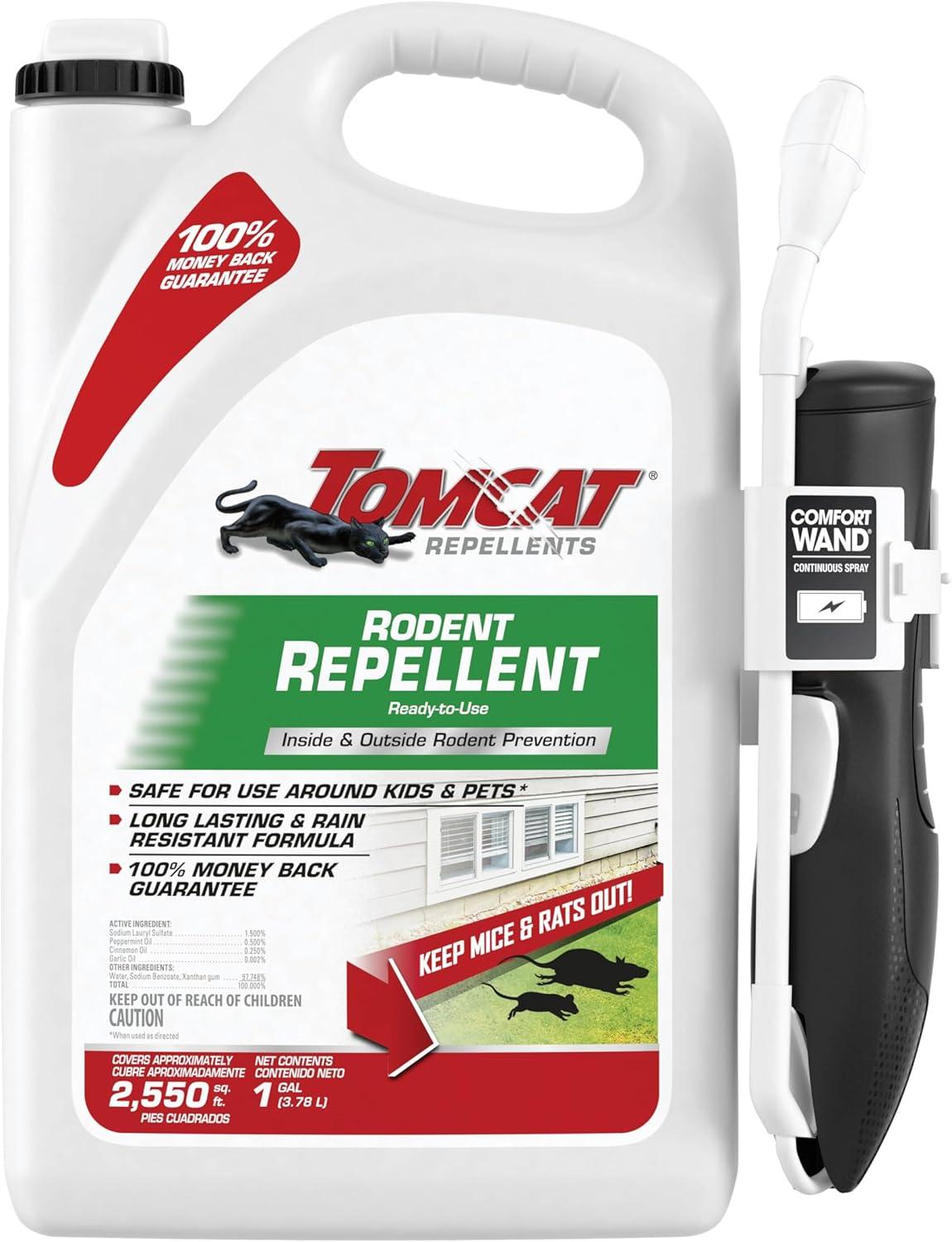 Tomcat Rodent Repellent Ready To Use With Wand - 1gal: Safe for Kids & Pets, Deters Rats