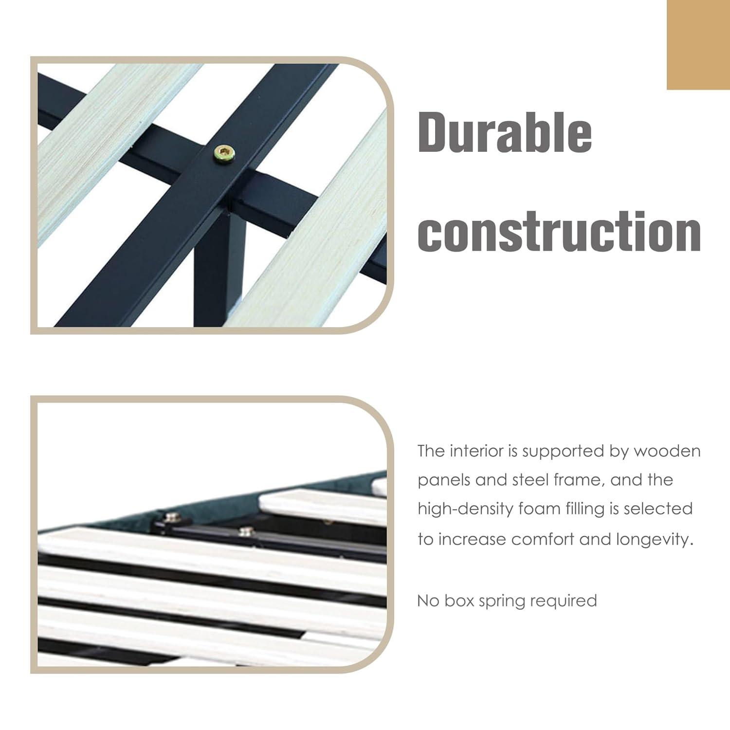 Wade Logan® Eriksay Low Profile Upholstered Platform Bed with Wingback Headboard