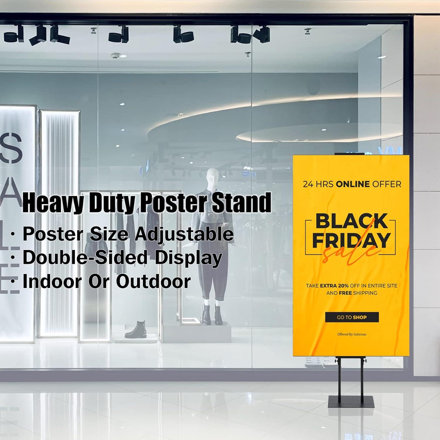 Poster Board Stand for Display, Heavy Duty Floor Sign Holder for Foam Board, Double Sided Display for Business Advertising (2Pack)
